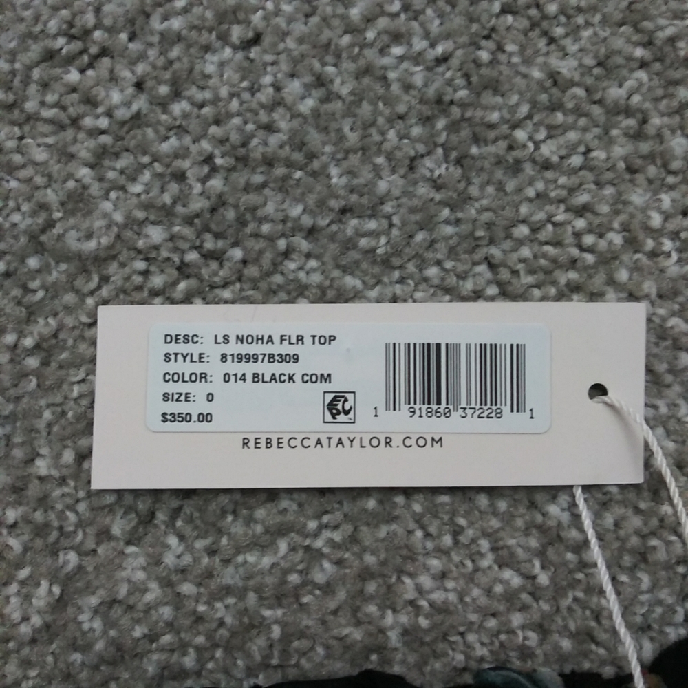 NWT Sz 0 Rebecca Taylor Silk Velvet Floral Top - Picture 8 of 11